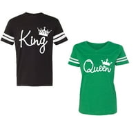 Modna kralja kraljica Unise par koji odgovara pamučnom dresu u stilu majica kontrastne pruge na rukavima