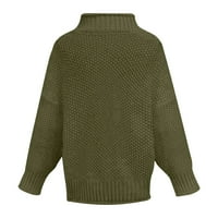 Zpanxa džemperi za žene pletene turtleneck dugi rukavi dugim rukavima jesen zimska Chunky Loose Duga