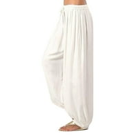 Duge pantalone za žene Women Plus size Solid Color Casual Loose Harem hlače Yoga hlače Žene Hlače Bijele