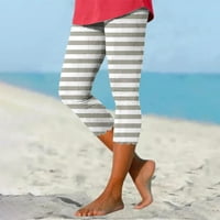 Wavsuf capri pantalone za žene plus veličine grafičkog tiskanog klirensa višebojne hlače veličine l