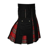 Yolai muns modni škotski stil natkriveni kontrastni džep u boji plutana suknja