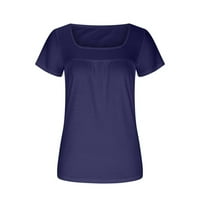 Modni prodani u boji V-izrez pod zemljom Udobna labava majica kratkih rukava Bluza Ležerne prilike