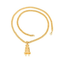 Huaguersimple Zlatna ogrlica za žene čelične muške ogrlice skok privjesnog lanca električni čep od nehrđajućeg