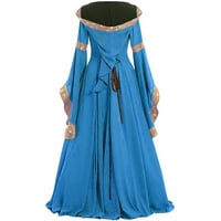 Yubatuo Ženska Vintage Podne Dužina Gotske Cosplay haljina Žene Jeba Falm Winter Gothic Retro cvjetne kuglične haljine haljine za žene Blue XL
