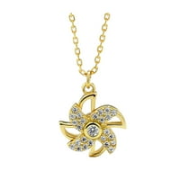Mnjin Exquisite Rotirajuća ogrlica za vjetrenjače udobnost pirsing modnog nakita zlato
