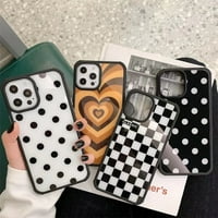 Toyella Ljubav, crna i bijela polka Dot Telefon Case Grid iPhone12