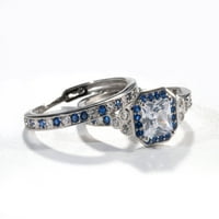 Podesiva veličina 1,5ct CZ Sterling srebrni vjenčani prsten za žene ženski prsten