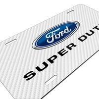 Ford Super-dužnog bijelog karbonske vlakne Teksture grafike UV Metalna registarska ploča