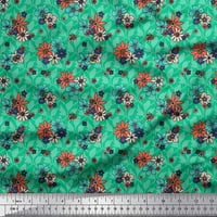 Soimoi pamučna voil tkanina od pčele i cvjetnog umjetničkog otiska šivaći tkaninski dvorište široko