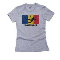 Rumunjska olimpijska - rukomet - zastava - Silueta ženska pamučna siva majica