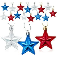 6 12 18 4. jula Patriotsko dekor plave crvene srebrne zvijezde 2.7 Božićno drvce za viseće zalihe ukrasa
