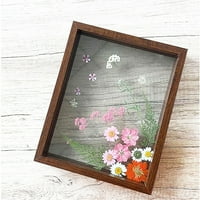 Kyaiguo visokokvalitetni drveni stakleni botanički uzorak papir-rezani okvir za slike Početna dekor