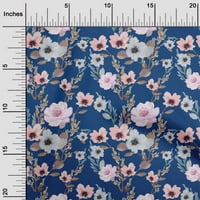 Onuone pamuk Cambric Royal Blue tkaninski cvijet i ostavlja akvarel haljina materijala materijal tkanina