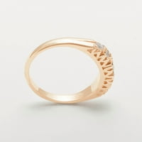 Britanska napravljena 10k Rose Gold Cubic cirkonijska ženska prstena žena - Opcije veličine - Veličina