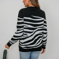 Riforla ženski veliki prugasti džemper dugi rukav pleteni pulover Vrhunska jesenska zima Ženska pulover