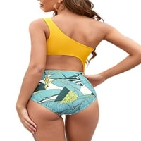 Eloshman Žene Monokinis jedno kostim na ramenu Izrežite push up kupaće kostime cvjetni ispis dame podstavljeni
