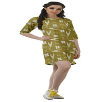 Moomaya Moss Georgette kratka haljina za majicu za žene plus veličine