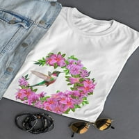 Floral vijenac i hummingbird majica žene -image by shutterstock, ženska srednja sredstva
