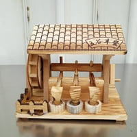 Hemoton drevni drveni model vodenih točka drvene južne farme Alati za obrtni kolica za obrtni desktop