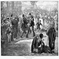 Crni krštenje, 1887. nblack krštenje u rijeci na američkom jugu. Graviranje drveta, engleski, 1887.