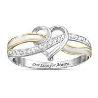 Cara Lady Naša ljubav prema uvijek pismeni prsten ljubavni pribor za prsten srebro