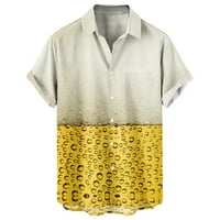 Muška festivalska majica za pivo Grafička košulja Casual modna košulja Cardigan gumb prema dolje majice
