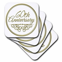 3Droza 60. godišnjica - zlatni tekst za slavljenja vjenčanih godišnjica - godina u braku zajedno, meki