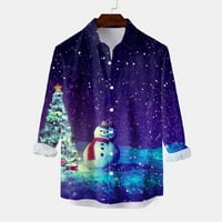 Muške majice Ležerne prilike dugih rukava Jesen zimski božićni 3D ispisani modni bluza dugih rukava