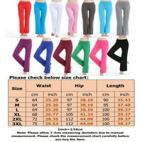 Prednji swalk Yoga Hlače Jednobojne dno su nalik struku Sport Tummy Control jeggings ravne noge pantalone