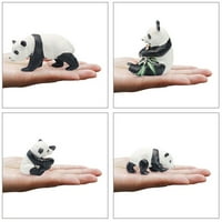 Simulacija čvrste pande figurice igračka postavljena minijaturna ukrasa za životinje Toppers za djecu