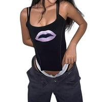Ženska usna printer remen pulover bez rukava na ramenu casual tenk top plus veličine donje rublje za