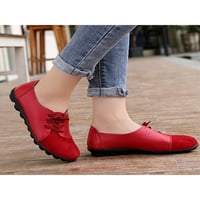 Ženske natike Udobne casual cipele klizanje na stanovima Prozračne šetnje cipele Dame čipke Lagane crvene