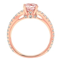 1.51ct okrugli rez ružičasti simulirani dijamant 14k ružičasti ružičasti zlato ugraviranje izjava bridalna