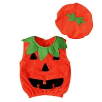 Halloween Kids Girls Lijepi prsluk + šešir bundeve kostim tiskane vrhove bez rukava outfitspdiconna