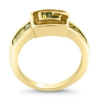 14k žuto zlato 0,75ct TDW tretirano žutoj ručni ručni prsten
