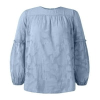Cuhas ženske modne bluze košulje temperament šifon rukavac čipka u šupljini dugih rukava plus veličina