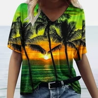 Gacuw Havajske majice za žene Smiješne vrhove Bluze s kratkim rukavima The Regularne fit pulover TEES