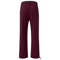 Oalirro ravne hlače za žene udobne ležerne pantalone za crvene crkve XL