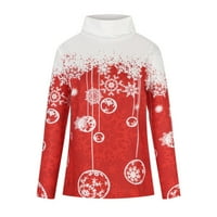 Bluze za žene Dressy Ležerne ruhove i zimske ležerne prilike za božićne tiskane kožnice s dugim rukavima