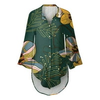 Ženska Comfy elegantna tunika Clearence Moda Boho cvjetni tiskani vrhovi V-izrez Casual Labavi vintage