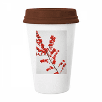 Umjereno crveno grana slika fotografija šolja za piće pijenje staklo Pottery CEC CUP poklopac