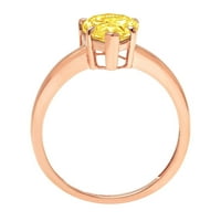 1.5ct kruška izrezana žuta simulirana dijamanta 18k 18K ruža Gold Gold Anniverment prsten veličine 5,25