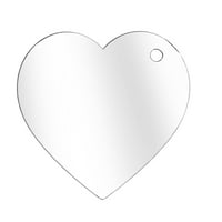 TRACAESS 2 Oblik srca sa rupom Očistite akrilni ukras prazan transparentni privjesci za ključeve za
