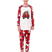 Clearficas Pogodno porodični pidžami setovi Merry Christmas PJS odijelo Slatka Elk Reindeer Plaid Print