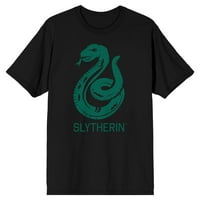 Kuća Slytherin zelena zmija muška crna grafika Tee-S
