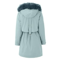Wiueurtly Plus Veličina za žene Plus Veličina Dnevni zimski kaput rever ovratnik dugih rukava Vintage