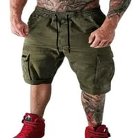 GroanOlook muškarci Teretne kratke hlače Elastična stručna dna nacrtane ljetne kratke hlače MENS Havajski mini pantalone Ležerne prilike visokog struka Zelena m
