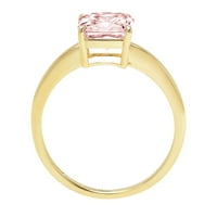 2.5ct Asscher rezan ružičasti simulirani dijamant 18k žuti zlatni godišnjički angažovani prsten veličine