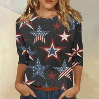 Strungten majice za žene Ispis grafičkih metala Bluze casual plus veličina osnovnih vrhova Dan pulover