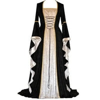 Podna vintagena dužina gotičke haljine Ženska haljina crna xxxxxl